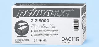 Papírový ručník skládaný ZZ 5000 PrimaSoft, 25 × 23 cm, 1vr., rec., šedý (040115)