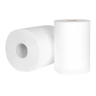 Papírový ručník v roli 100 m, 2vr., 100% celulóza, bílý, Ø 190 mm, 6 rolí
