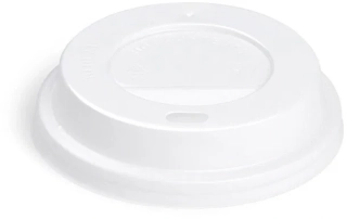 Víčko PS s otvorem na papírový kelímek 4 oz 63 mm bílé – 100 ks
