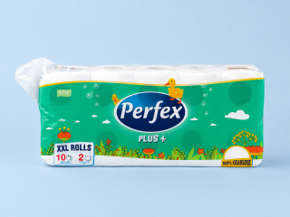 Toaletní papír Perfex Plus 10, 10 ks, 2vr., celulóza, bílý (050315)