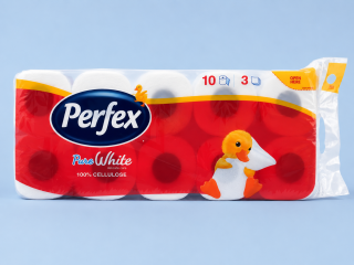 Toaletní papír Perfex Pure White 8+2, 10 ks, 3vr., celulóza, bílý (050307)