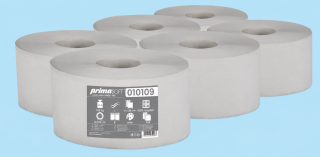 Toaletní papír JUMBO 190 PrimaSoft, 120 m, 1vr., rec., šedý (010109)