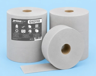 Toaletní papír JUMBO 230 PrimaSoft, 180 m, 1vr., recyklovaný, šedý (010110)